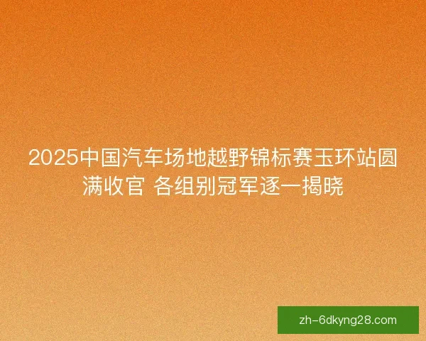 2025中国汽车场地越野锦标赛玉环站圆满收官 各组别冠军逐一揭晓