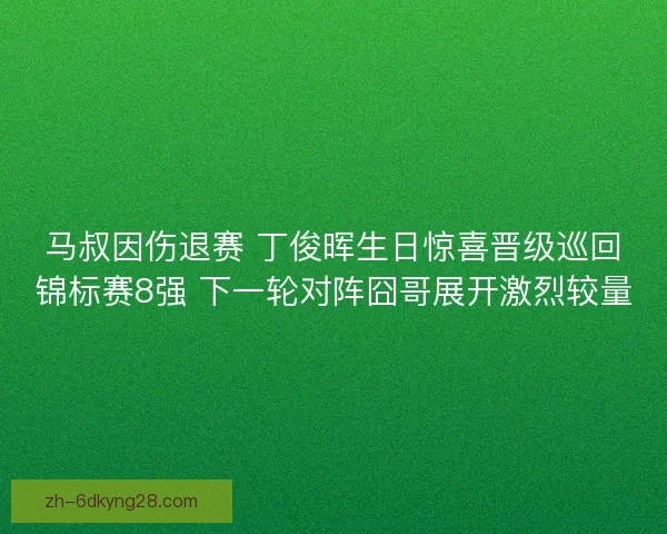 马叔因伤退赛 丁俊晖生日惊喜晋级巡回锦标赛8强 下一轮对阵囧哥展开激烈较量 马叔因伤退赛 丁俊晖生日惊喜晋级巡回锦标赛8强 下一轮对阵囧哥展开激烈较量