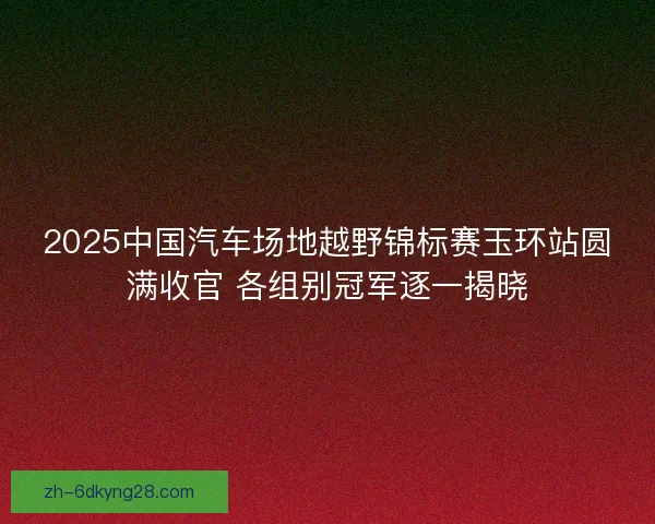 2025中国汽车场地越野锦标赛玉环站圆满收官 各组别冠军逐一揭晓 2025中国汽车场地越野锦标赛玉环站圆满收官 各组别冠军逐一揭晓